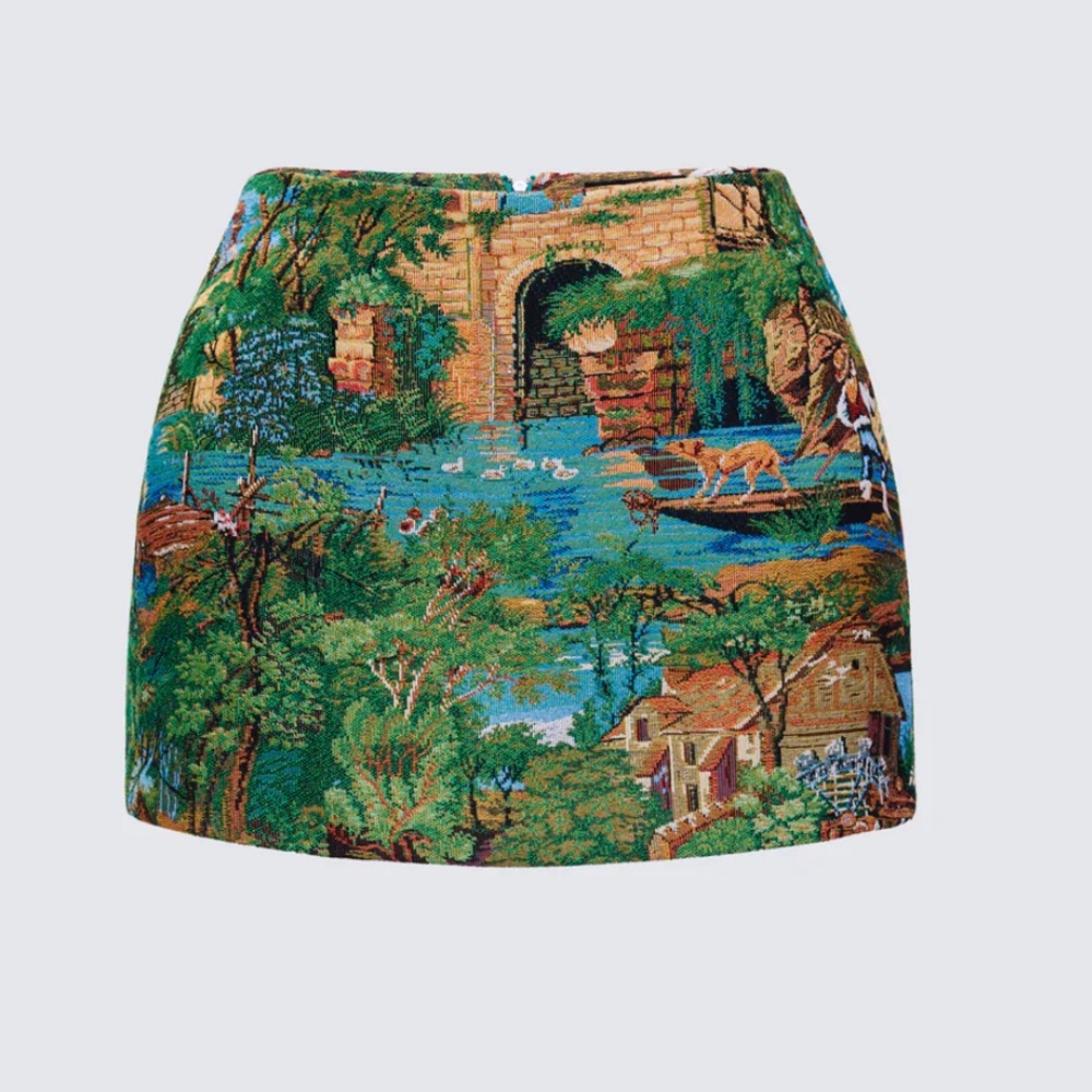 Tapestry A-Line Mini Skirt NWT